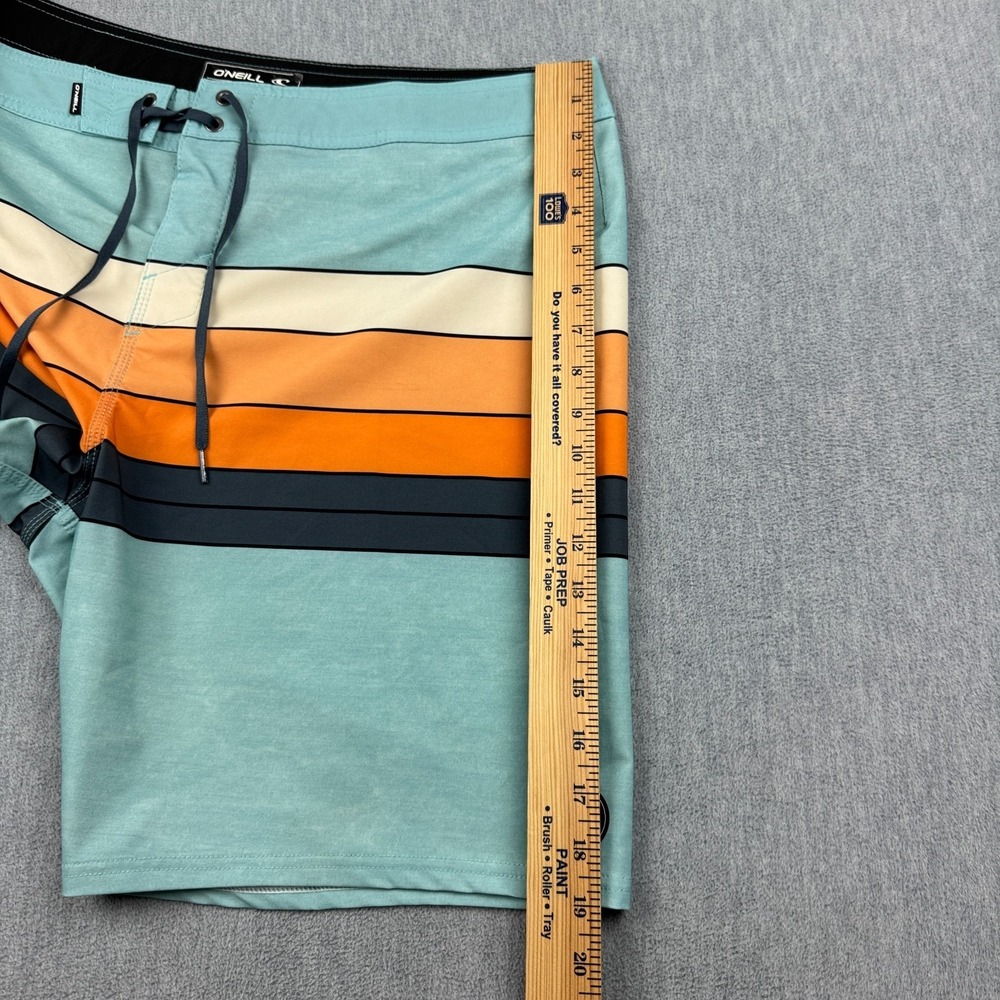 O'Neill Board Shorts Men 36 Blue Stripe Hyperfreak Heist Line Swim Beach Trunks - Picture 12 of 14